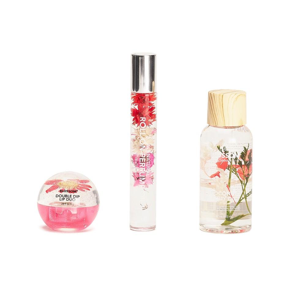 Blossom BODY BUNDLE Double Dip Lip Duo Roll On Perfume Oil and