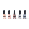 5 classic Blossom nail polish colors: Champagne Kisses, Peach Pureé, Latte, Lady in White, and Paloma