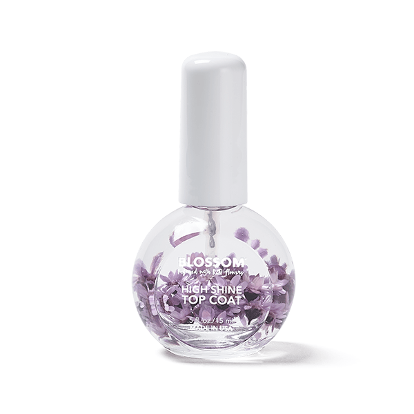 Blossom high shine top coat with purple flowers