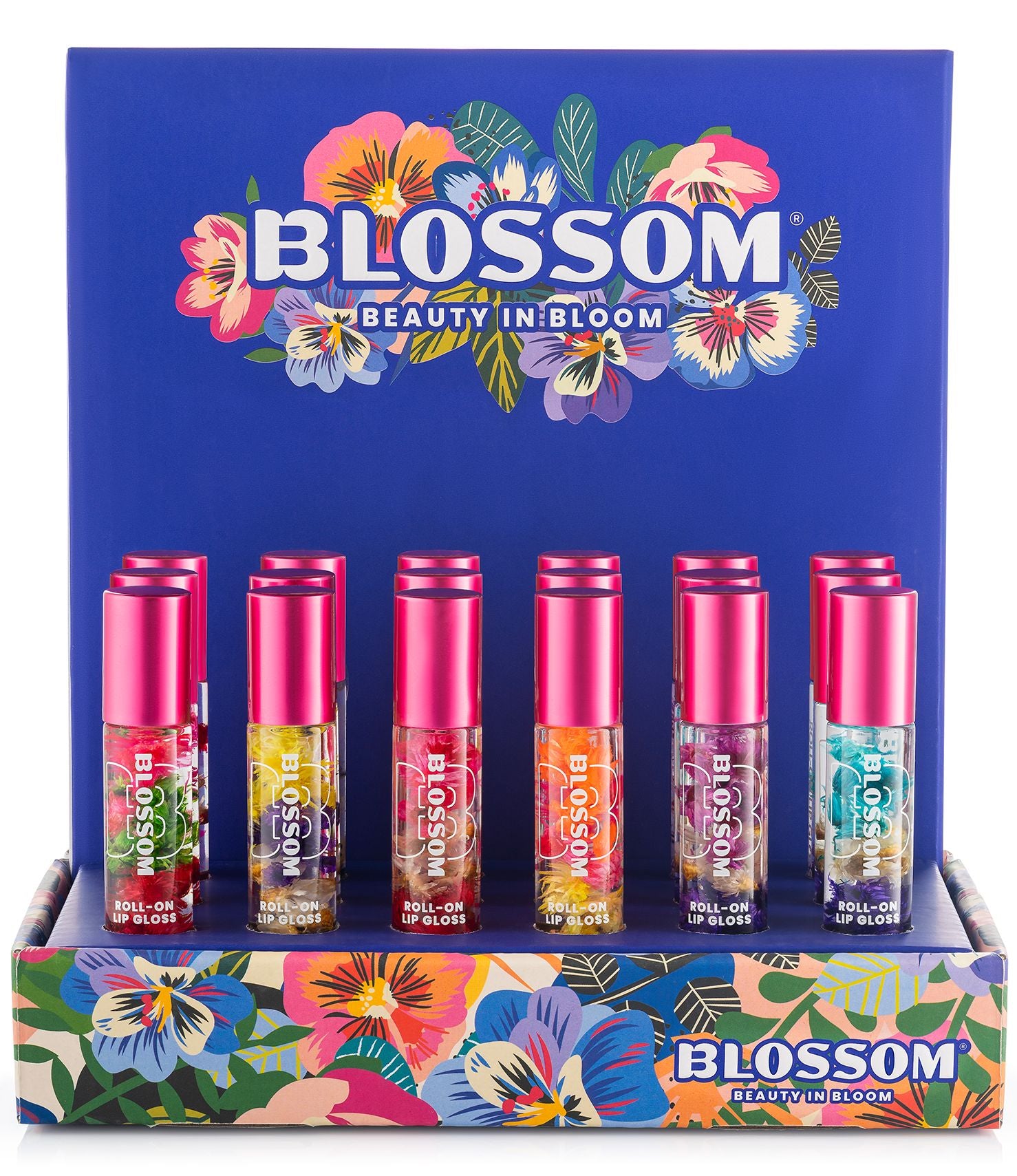 Blossom Fruit Roll-On Lip Gloss 18 PC PDQ