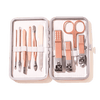 Blossom Pink 10-piece Nail Kit includes nail clippers, nail scissors, cuticle trimmer, tweezers, nail file, push stick, and more.  